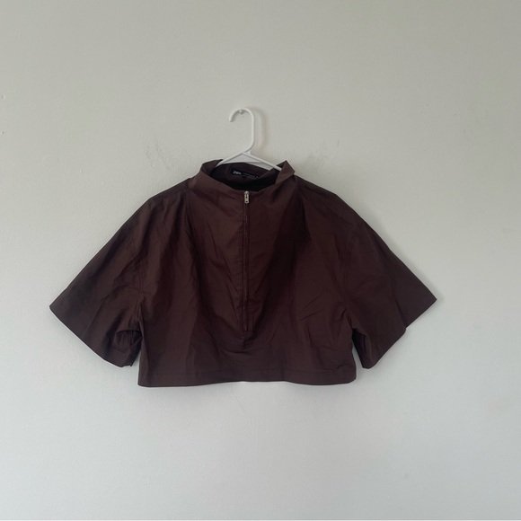 Zara Dark Brown Crop Top - Picture 7 of 12